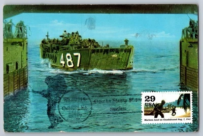 #2697i WWII Marines land on Guadalcanal Maxi Card - Image 1 of 2