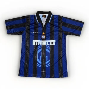 Vintage Umbro Inter Milan Jersey 90s Home Pirelli Sponsor Football Shirt XXXL - Picture 1 of 5