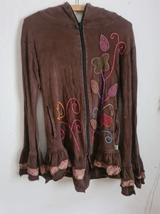 Schicke braune Zipfelkapuzenjacke Gr.L - handgemacht von Vishes.de - Bild 1 von 5