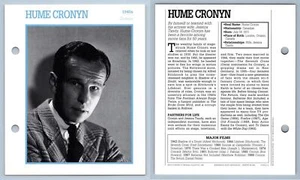 Hume Cronyn - 1940's Atlas Editions Movie Star Card - Picture 1 of 1