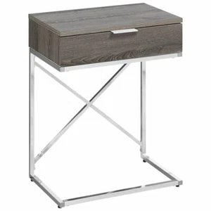 Accent Table Side End Nightstand Lamp Living Room Bedroom Metal Brown - Picture 1 of 3