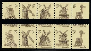 US Sc# 1742a *MINT OG NH* { "MISPERF ERROR VAR" PANE OF 10 } EFO 15c WINDMILLS - Picture 1 of 2