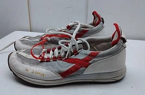 Ralph Lauren Polo Sport White Red Leather Athletic Sneaker Women's Shoes 7.5M 38 - Picture 1 of 8