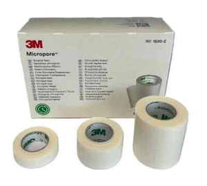 3M - Micropore Surgical Tape - Medical, Eyelash Tape, Sizes- 1.25cm, 2.5cm, 5cm - Picture 1 of 1