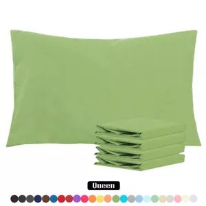 Queen Size Envelope Closure Pillowcase Pillow Case Cover Ultra Soft 4-Pack - Picture 1 of 81