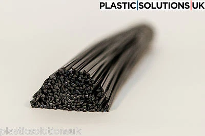 PLASTIC SOLUTIONS UK HDPE plastic welding rods (4mm) black 20pcs /triangular shape/ polyethylene