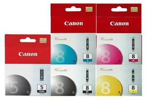 5PK GENUINE Canon PGI-5 CLI-8 Ink Cartridge for PIXMA iP3300 iP3500 iP4200 MP500 - Picture 1 of 1