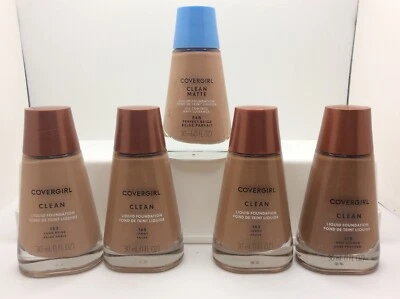 Covergirl Clean Liquid Foundation, Clean Matte, 153, 165, 170, 548, Lot of 5 - Image 1 of 2