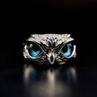 Retro Animal Style Gift Statement Ring Vintage Ring Open Adjustable Owl Eye