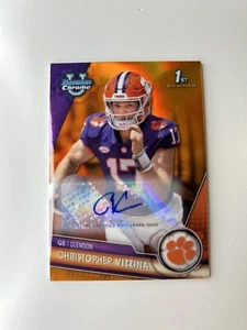 Bowman Chrome U University Christopher Vizzina 1st Auto Orange 25/25 Perfect SN# - Bild 1 von 3