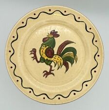 Vintage Metlox Poppytrail California Provincial Green Rooster 9” Lunch Plate B