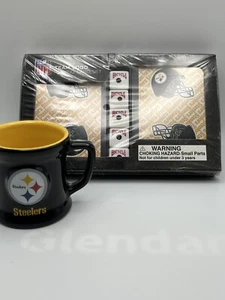 NEW Pittsburgh Steelers DOUBLE 2 PLAYING CARD DECK SET & 5 DICE team logo helmet - Picture 1 of 7