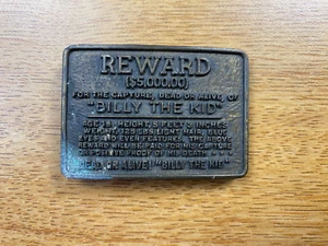 Vintage Billy the Kid Wanted Poster Belt Buckle - Picture 1 of 3