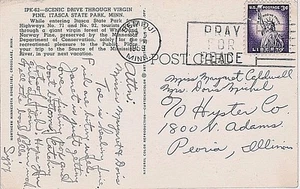 USA 1959 SLOGAN CANCEL "PRAY FOR PEACE" FROM BEMIDJI MN ON PICTURE POSTCARD - Picture 1 of 2