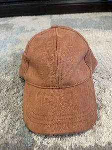 Cappello da baseball Free People Williamsburg in finta pelle scamosciata, arancione, boho carino preppy - Foto 1 di 3