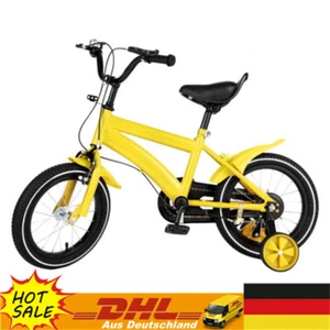 Bicicleta para niños de 14 pulgadas con ruedas de apoyo amarilla Kids Bike - Imagen 1 de 16