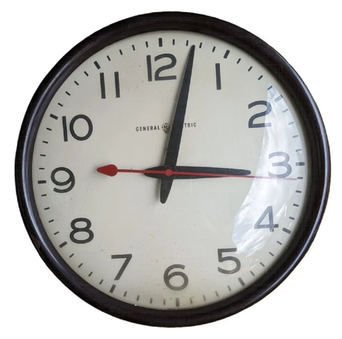 Vintage General Electric 14.5" Wall Clock Model 2912 - School Model Mid Century Cover
