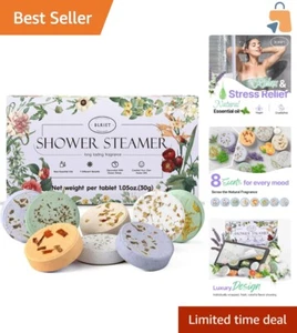 Gourmet Lavender Shower Steamers - 8 Pack Spa Gifts for Special Occasions - Picture 1 of 10