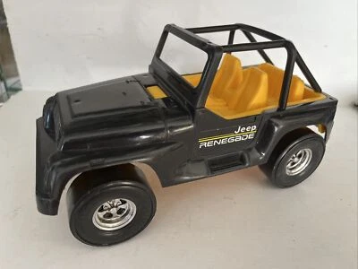 Jeep Wrangler Renegade vintage Tootsietoy 1/18 9" de largo plástico negro hecho en EE. UU. Foto 1 de 4