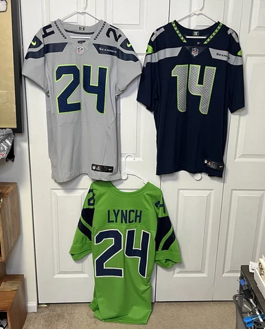 Marshawn Lynch (XL x2) Dk Metcalf XXL Seattle Seahawks Nike Vapor Jersey Bundle Cover
