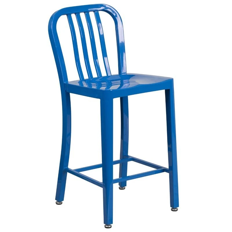 Flash Furniture 24'' High Blue Metal Indoor-outdoor Counter Height Stool With Ve
