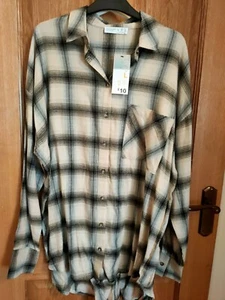Leichtes Oversize Freizeithemd Damen Karo Langarm Large - Bild 1 von 4