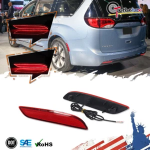 Red Lens Rear Bumper LED Tail Brake Lights For 17-23 Chrysler Pacifica & Voyager - Bild 1 von 11