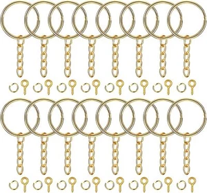 Key Chain Rings Kit, 100Pcs Keychain Rings with Jump Rings and Screw Eye Pins - Picture 1 of 8