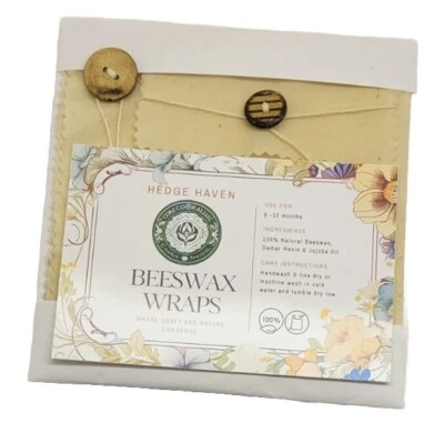 Bolsa de sándwich y bocadillos de cera de abejas hecha a mano Foto 1 de 4