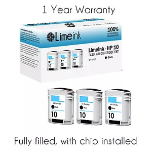 3 cartuchos de tinta negra para impresora HP 10 C4844A Business Inkjet 1100 1200 hp10 - Imagen 1 de 4