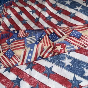 3 US Flag Bandannas Stars and Stripes Red White Blue Cotton/poly Made in USA - Picture 1 of 4