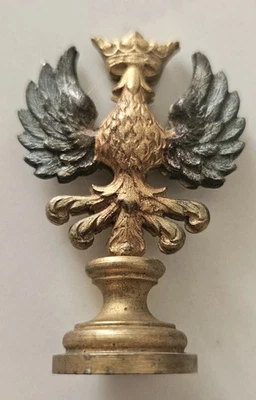 Ancien sceau cachet en laiton  héraldique XIXème. Couronne.  - Photo 1/4