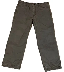 prAna Flannel Lined Pants Light Brown Canvas Workwear Men’s 36X29 Hiking Outdoor - Picture 1 of 8
