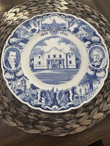 WEDGWOOD Texas Centennial Plate 1836-1936 Sam Houston Stephen F. Austin Vintage - Picture 1 of 11