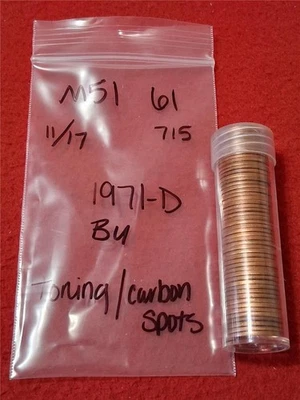 Roll of 1971-D  BU LINCOLN MEMORIAL CENTS                               #MF-5161 - Image 1 of 3