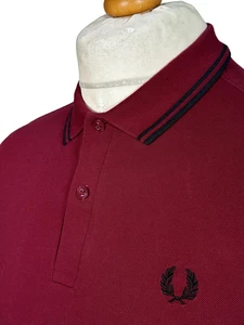 Fred Perry M3600 Polo Size M Slim Fit 38" Chest Tawny Port - Mint Condition - Picture 1 of 10