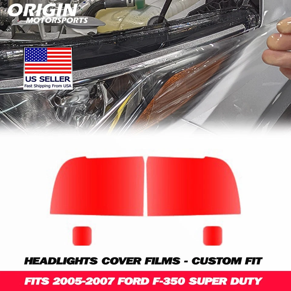 PreCut Headlights Clear Covers Bra Film Kit PPF Fits 2005-2007 F-350 SUPER DUTY - Image 1 of 4