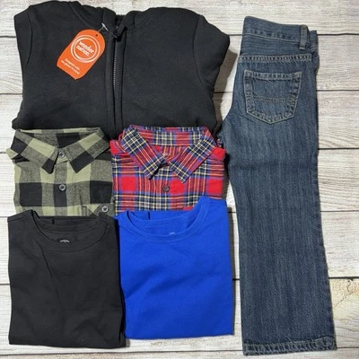 Boys Lot Of Clothes Size 4-5. NWT! Shirts, Jeans, Jacket. 6 Pieces, Casual - Image 1 of 4