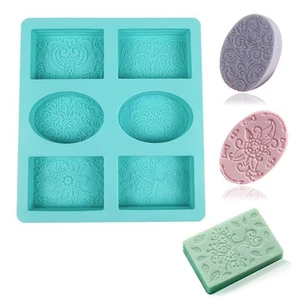 Vasemele Stampi Sapone Stampo in Silicone per Sapone Stampi per Sapone Ovale e - Foto 1 di 6