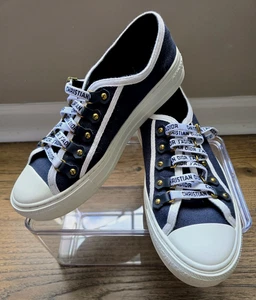 Christian Dior Zapatillas WALK'N'DIOR DC0423 EU39 US8 Negro Blanco Auténtico Lote - Imagen 1 de 17