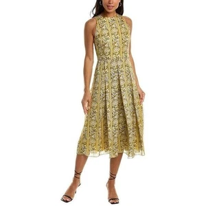 Mikael Aghal Dress Womens 6 Yellow Blue Purple Floral - Picture 1 of 12