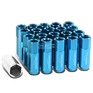 20PCS M12 X 1.5 EXTENDED ALUMINUM WHEEL ACORN TUNER LUG NUTS CYAN - Picture 1 of 5