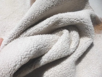sheepskin leather Karakul THIN hide Off White soft tight curly hair  Smooth back - Image 1 of 4