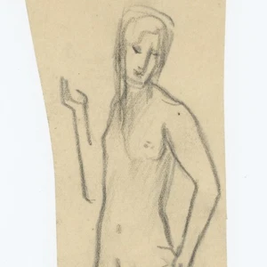 Disegno nudo femminile sconosciuto matita originale non firmato 1925 circa - Foto 1 di 5