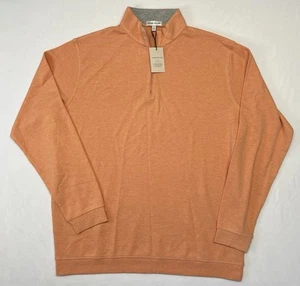 Peter Millar Crown Comfort 1/4 Zip Pullover Long Sleeve Sweater Orange Size XL - Picture 1 of 9