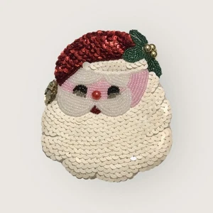 Portamonete, Porta Oggetti, Natalizio in Paillettes e Perline, Babbo Natale - Foto 1 di 8