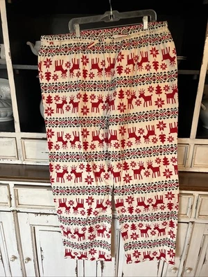 Hanna Andersson Adult Unisex New Deer Holiday Flannel Pajama Lounge Pants XXL - Image 1 of 4