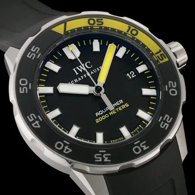 IWC Aquatimer automático 2000 IW356802 acero inoxidable esfera negra #SU234 Foto 1 de 4