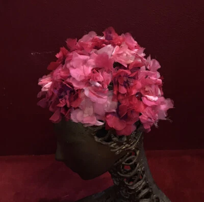 Sombrero Turbante Flor Rosa Vintage 1960S 1950S Bes Ben 40s Flores Cloche Foto 1 de 4
