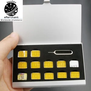 Caja de almacenamiento de tarjeta de memoria y nano SIM de 12 ranuras con pin, estuche protector de aluminio - Imagen 1 de 6